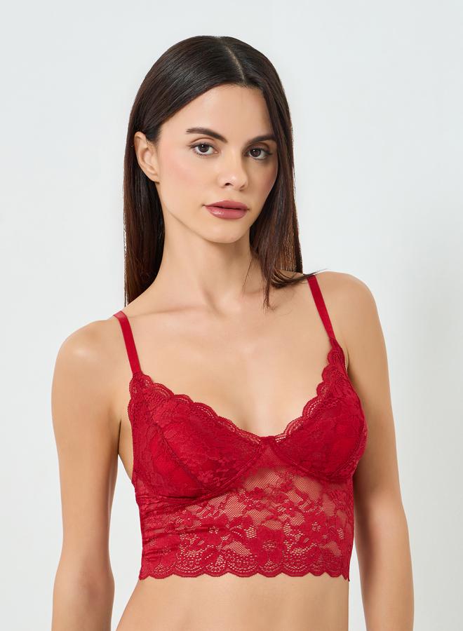 تايك تو حمالة صدر طويلة دانتيل بحشوة وبدون أسلاك - Image 1